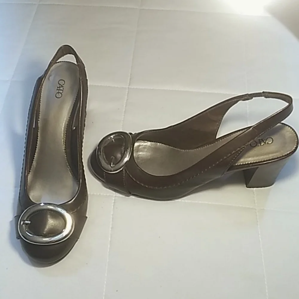 Cato Brown with Silver Buckle Sandals